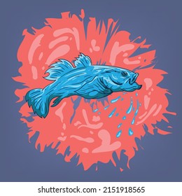 peces depredadores saltan del agua.