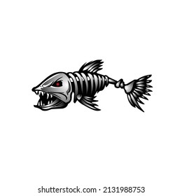 predatory fish monster sticker illustration