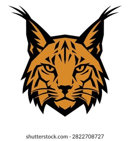Predatory lynx head for apparel or athletic identity.