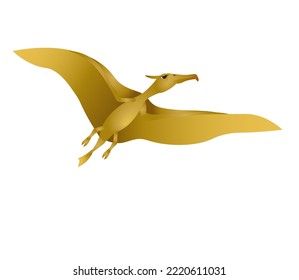 predatory pterosaur or flying lizard dinosaur character for animation cute kind wiggles its tail