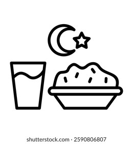 pre-dawn meal icon in ramadan