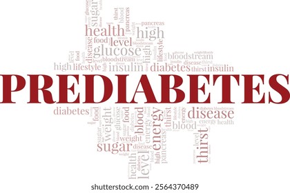 Prediabetes word cloud conceptual design isolated on white background.