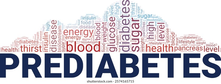 Prediabetes word cloud conceptual design isolated on white background.