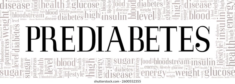 Prediabetes word cloud conceptual design isolated on white background.