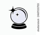 Predict Bowl Icon. Magician Element, Forecasting Symbol – Vector. 
