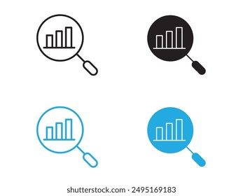 Predict forecast icon black and white vector outline sign
