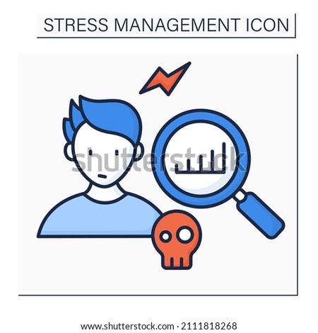 Predictable stressors color icon.Controllability stressful situations. Expected stress. Mental health concept. Isolated vector illustration