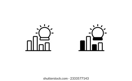 Diseño de iconos de análisis predicho con ilustración de fondo blanco