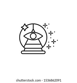 Prediction ball, divination icon. Simple line, outline vector of horror icons for ui and ux, website or mobile application