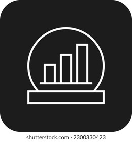 Prediction Data analysis icon with black filled line style. analysis, analytics, information, prediction, research, statistics, growth. Vector illustration
