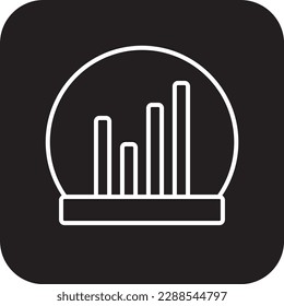 Prediction Data management icon with black filled line style. analysis, data, information, research, statistics, predict, bar. Vector illustration