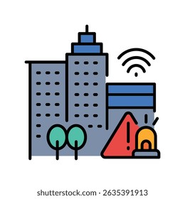 prediction emergency situations color line icon. Vector isolated element. Editable stroke.