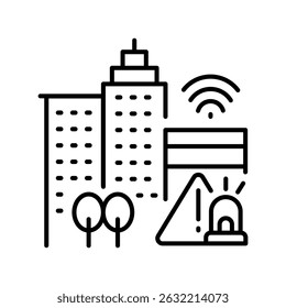 prediction emergency situations line icon. Vector isolated element. Editable stroke.
