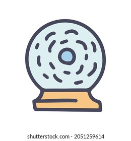 predicción del futuro con un icono simple de doodle vectorial de color de bola