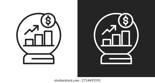 Icono De Predicción En Estilo De Línea En Blanco Y Negro