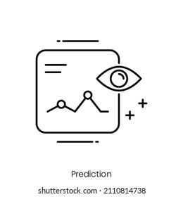 prediction icon. Outline style icon design isolated on white background