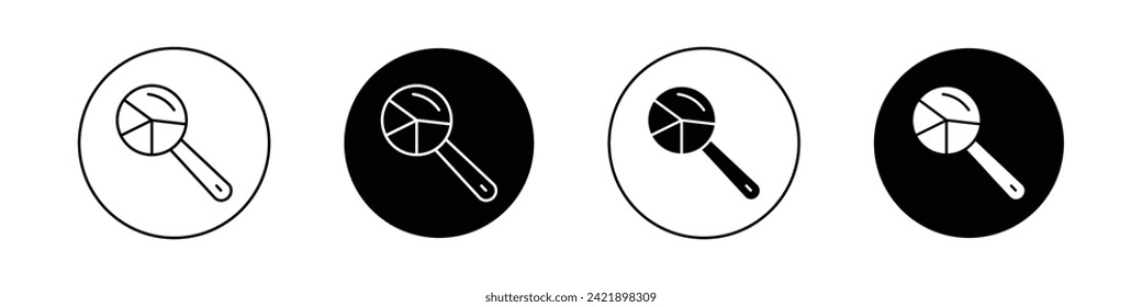 Prediction Icon Set. Analysis and Predict Forecast Data-Driven Vector Symbol in a black filled and outlined style. Future Insights Trend Sign.