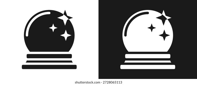 Vorhersage-Symbol-Set Glyphe auf weißem und schwarzem Hintergrund
