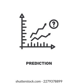 prediction icon. Thin line prediction icon from artificial intellegence collection. Outline vector isolated on white background. Editable prediction symbol can be used web and mobile