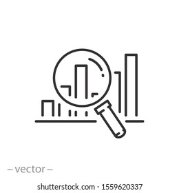 prediction market icon, forecast forecast, financial analysis, predict review, thin line web symbol on white background - editable stroke vector illustration eps 10