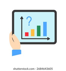 Predicción Mini Icono De Ilustración Relacionado Con El Mercado De Capitales, Investigación De Mercado. Uso Para El Concepto Moderno, Ui, Web Ux Y Desarrollo De App.