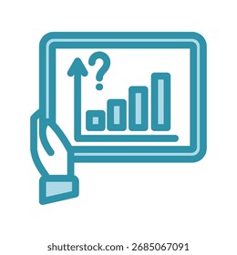 Predicción Mini Icono De Ilustración Relacionado Con El Mercado De Capitales, Investigación De Mercado. Uso Para El Concepto Moderno, Ui, Web Ux Y Desarrollo De App.