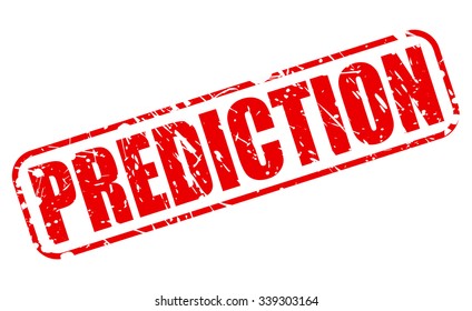PREDICTION red stamp text on white