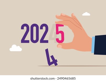 Predicciones para 2025. Concepto de Plan de negocios. Piso Ilustración vectorial moderna.