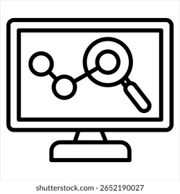 Ilustração do vetor do ícone de contorno da análise de previsão