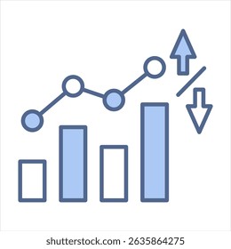 Predictive Analytics Blue Icon Vector Illustration