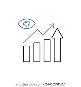 icono de línea de concepto de análisis predictivo. Ilustración de elementos simples. diseño de símbolos de esquema de concepto de análisis predictivo.