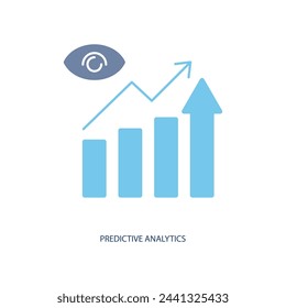 icono de línea de concepto de análisis predictivo. Ilustración de elementos simples. diseño de símbolos de esquema de concepto de análisis predictivo.