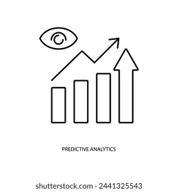 icono de línea de concepto de análisis predictivo. Ilustración de elementos simples. diseño de símbolos de esquema de concepto de análisis predictivo.