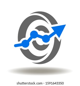 Predictive Analytics Financial Data Forecasting Future Gain Report Logo. Growth Chart Portal Icon Vector.