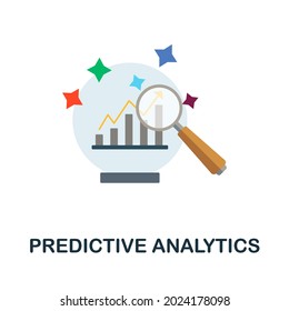 Predictive Analytics flat icon. Colored sign from customer management collection. Creative Predictive Analytics icon illustration for web design, infographics and more