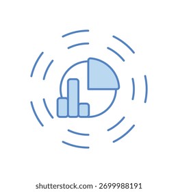Predictive Analytics Graph vector icon stock illustration