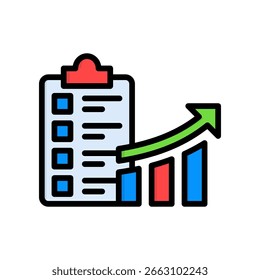 Ícone de Análise Preditiva - Ilustração do Vetor de Cores Lineares