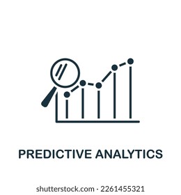 Predictive analytics icon. Monochrome simple sign from digitalization collection. Predictive analytics icon for logo, templates, web design and infographics.