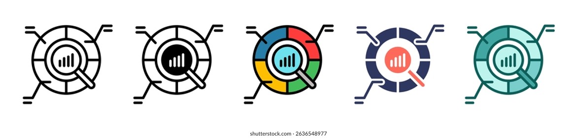 Predictive Analytics Icon Multiple Vector Illustration