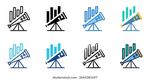 Predictive Analytics icon set multiple style collection 
