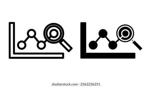 Predictive analytics Icons pack in outlined and flat versions