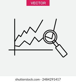 Predictive Analytics line icon. simple flat black trendy style illustration for web and app on white background..eps