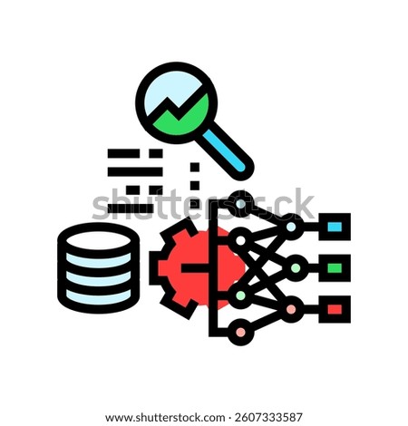 predictive analytics machine learning color icon vector. predictive analytics machine learning sign. isolated symbol illustration