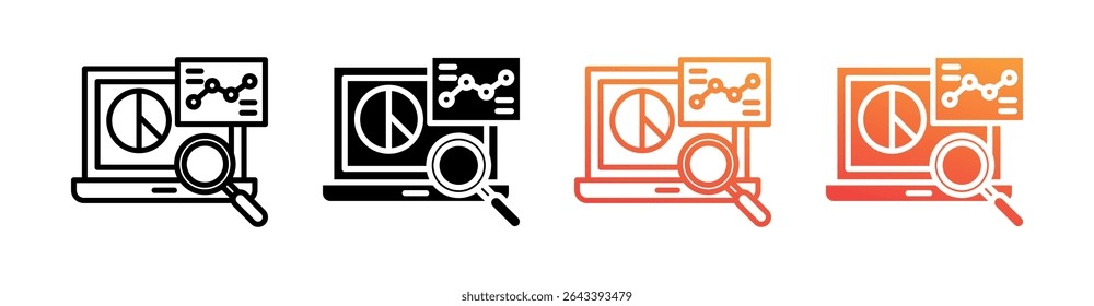 Predictive Analytics Multi Style Icon Set Vector