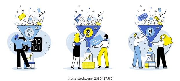 Predictive analytics vector illustration. Statistical analysis is fundamental component predictive analytics, providing insights into data patterns The predictive analytics metaphor compares process