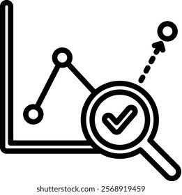 Predictive Analytics Vector Lineal Icon On White Background.