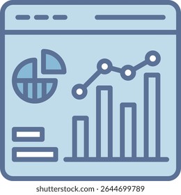 Predictive Chart Filled Blue Tone Icon