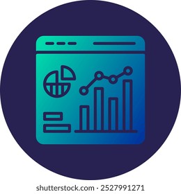Predictive Chart Glyph Circle Gradient Icon