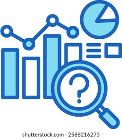 Predictive Chart Icon Blue Vector Illustration