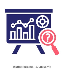 Icono de gráfico predictivo Color Relleno Estilo Ilustración vectorial